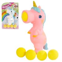 Unicorn shooter met 5 balletjes 16cm - thumbnail