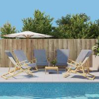 VidaXL Strandhanddoeken 6 st 400 g/m² 60x135 cm stof grijs - thumbnail