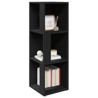 Hoekkast 33x33x100 cm bewerkt hout zwart - thumbnail