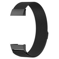 Fitbit Charge 3 & 4 milanese bandje - Maat: Large - zwart - thumbnail