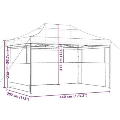 VidaXL Partytent inklapbaar pop-up met 3 zijwanden oranje VidaXL Partytent inklapbaar pop-up met 3 zijwanden oranje
