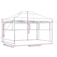 VidaXL Partytent inklapbaar pop-up met 3 zijwanden oranje - thumbnail