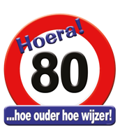Kroonschild verkeersbord 80 jaar 50cm - thumbnail
