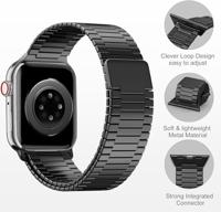 Magnetische stalen band - Zeer sterke magneet - Zwart - Geschikt voor Apple Watch 44mm / 45mm / 46mm / 49mm - thumbnail