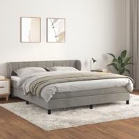 Boxspring met matras fluweel lichtgrijs 180x200 cm - thumbnail