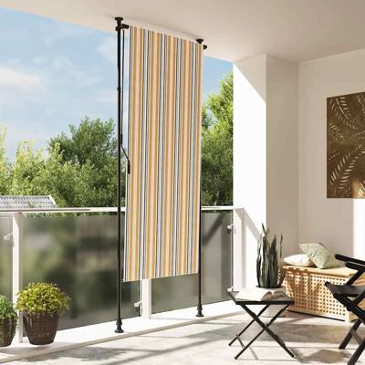 VidaXL Rolgordijn voor buiten 120x270 cm stof en staal geel en wit