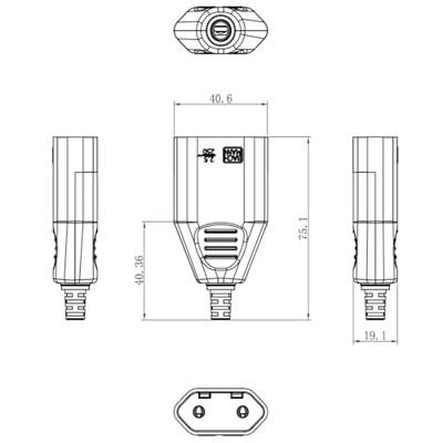 Bachmann 900.013 Eurokoppeling Kunststof 250 V Wit IP20