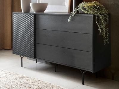 Dressoir RAYO 1 deur 3 lades grafiet Dressoir RAYO 1 deur 3 lades grafiet