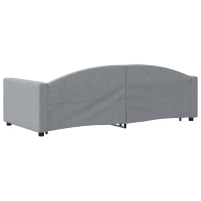 Slaapbank met onderschuifbed 90x200 cm stof lichtgrijs