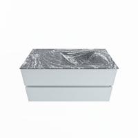 MONDIAZ VICA-DLUX 100cm badmeubel onderkast Clay 2 lades. Inbouw wastafel CLOUD rechts 1 kraangat, kleur Lava. - thumbnail