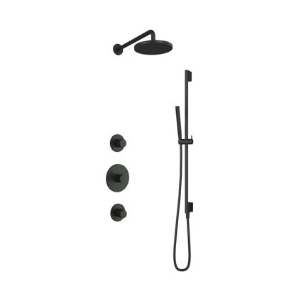 Hotbath Cobber - Inbouw Regendoucheset - Chroom - 2 Stopkranen - Thermostatisch - Wandarm 38.5 cm - Hoofddouche 200 mm - Staafhanddouche - Glijstang 900 mm - Waterbesparend