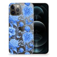 TPU Case voor iPhone 12 Pro Max Flowers Blue - thumbnail