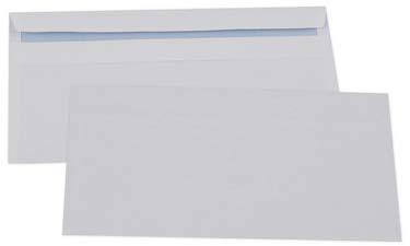 500 Witte enveloppen C6 114x162mm zelfklevend Clairefontaine Clairalfa