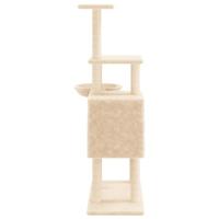 VidaXL Kattenmeubel met sisal krabpalen 131 cm crèmekleurig - thumbnail