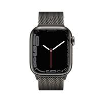 Apple Watch Series 7 (GPS + Cellular, 45mm) smartwatch - kast van grafietkleurig roestvrij staal - Grafietkleurig Milanees bandje. Conditie bijhouden, Saturatie-app en Ecg-app, waterbestendig - thumbnail
