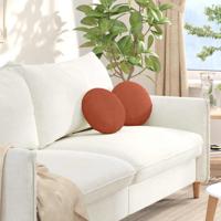 VidaXL Zitkussens 2 pcs rood-oranje ø 30 cm katoen stof - thumbnail