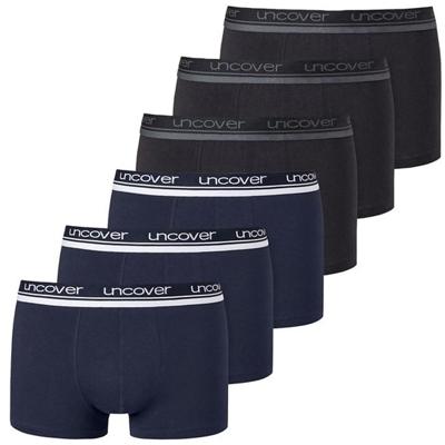 Schiesser Boxershorts Uncover 6-pack blauw - zwart