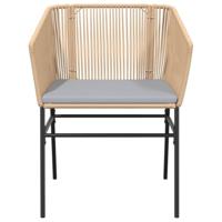 3-delige Tuinset met kussens poly rattan glas bruin - thumbnail