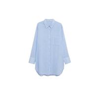 Violeta by Mango gestreepte geweven blouse lichtblauw/wit - thumbnail