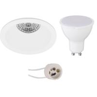 Inbouw LED Spot Set GU10 - Mat Wit - 6W - Koud Wit 6400K - Ø82mm - thumbnail
