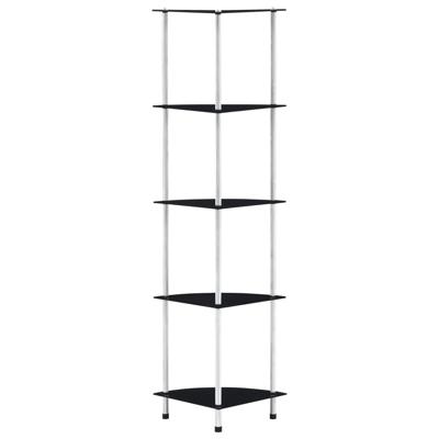 Kastje 5-laags 30x30x130 cm gehard glas zwart