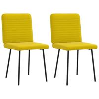 Eetkamerstoelen 2 st fluweel geel - thumbnail