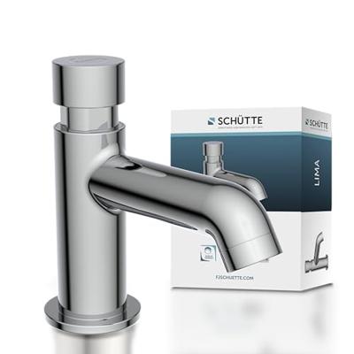 LIMA zelfsluitende fonteinkraan, chroom keramische schijven bediening door drukknop en sluit automatisch vervangbaar ventiel bovenstuk mousseur KIWA-gekeurd besparing van water door beperkte - thumbnail