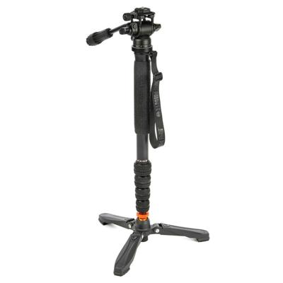 3 Legged Thing Punks Taylor 2.0 Monopod Kit with DOCZ2 Foot Stabilizer & AH Trinity Darkness, Matte Black