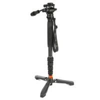 3 Legged Thing Punks Taylor 2.0 Monopod Kit with DOCZ2 Foot Stabilizer & AH Trinity Darkness, Matte Black - thumbnail