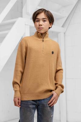 Vingino Knit Half Zip Sweater Kids Bruin - Maat 140 - Kleur: Bruin | Soccerfanshop