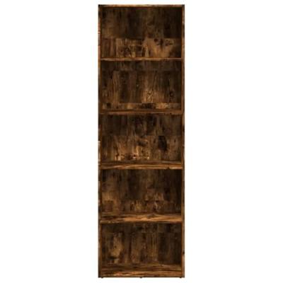 Boekenkast 60x30x189 cm bewerkt hout gerookt eikenkleurig