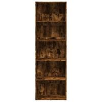 Boekenkast 60x30x189 cm bewerkt hout gerookt eikenkleurig - thumbnail