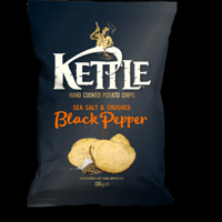 Kettle Sea Salt & Crushed Black Pepper chips 130g bij Jumbo - thumbnail