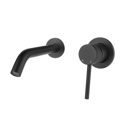 Wiesbaden Ribbd inbouw-wastafelmengkraan eenhendel compleet mat zwart Wiesbaden Ribbd inbouw-wastafelmengkraan eenhendel compleet mat zwart