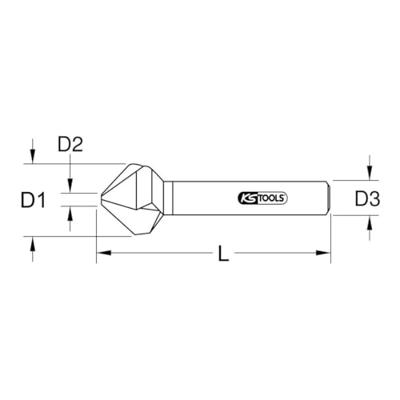 KS Tools 336.0080 3360080 Kegelverzinkboor 16.5 mm Staal 1 stuk(s)