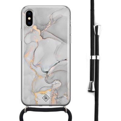 iPhone X/XS hoesje met koord - Marmer grijs iPhone X/XS hoesje met koord - Marmer grijs