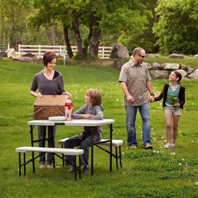Tafel met stoelen Lifetime Crème 106 x 61 x 74 cm - thumbnail