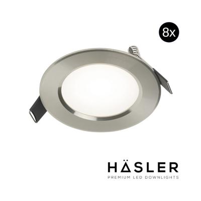 Inbouwspot Häsler Comarruga Incl. Fase Aansnijding Dimbaar 9.2 cm 4 Watt Helder Wit RVS Set 8x Inbouwspot Häsler Comarruga Incl. Fase Aansnijding Dimbaar 9.2 cm 4 Watt Helder Wit RVS Set 8x