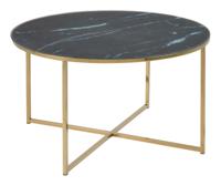 Bendt Ronde Salontafel 'Cay' Ø80cm, kleur Zwart/Goud - thumbnail