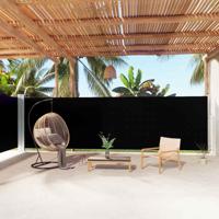 Tuinscherm uittrekbaar 180x1000 cm zwart - thumbnail