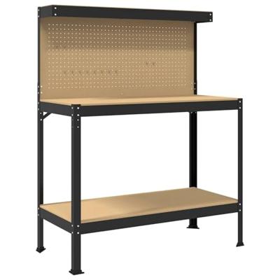 Werkbanken met plank Zwart 81 x 41 x 145 cm Bewerkt hout Werkbanken met plank Zwart 81 x 41 x 145 cm Bewerkt hout
