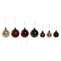 Kerstballen Home ESPRIT Rood Groen Polyethyleen 27 x 12 x 25 cm (50 Onderdelen) - thumbnail