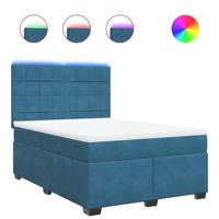 Boxspring met matras fluweel blauw 160x200 cm - thumbnail