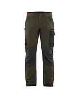 Blåkläder Service werkbroek met 4-weg stretch 14221645 | Groen/Zwart | Maat 52 - 7330509734223 - thumbnail