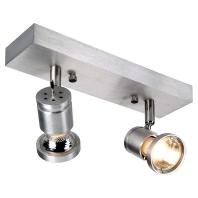 SLV Asto Spot II 147442 Plafondspot Halogeen GU10 150 W Aluminium (geborsteld) - thumbnail