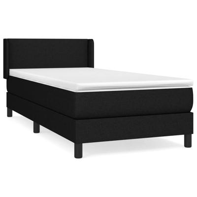 Boxspring met matras stof zwart 100x200 cm