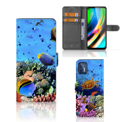 Motorola Moto G9 Plus | Telefoonhoesje | Met pasjeshouder | Vissen