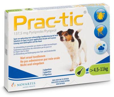 Prac-Tic Teken en vlooien druppels 4,5 tot 11 kg