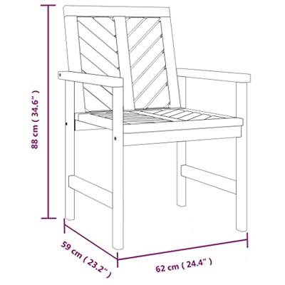 Tuinstoelen 2 st massief acaciahout