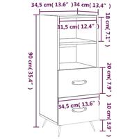 Dressoir 34,5x34x90 cm bewerkt hout bruineikenkleurig - thumbnail